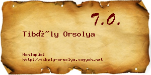 Tibély Orsolya névjegykártya